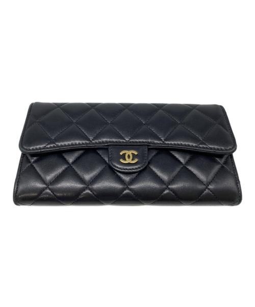 CHANEL（シャネル）CHANEL (シャネル) クラシックロングフラップウォレット ブラックの古着・服飾アイテム