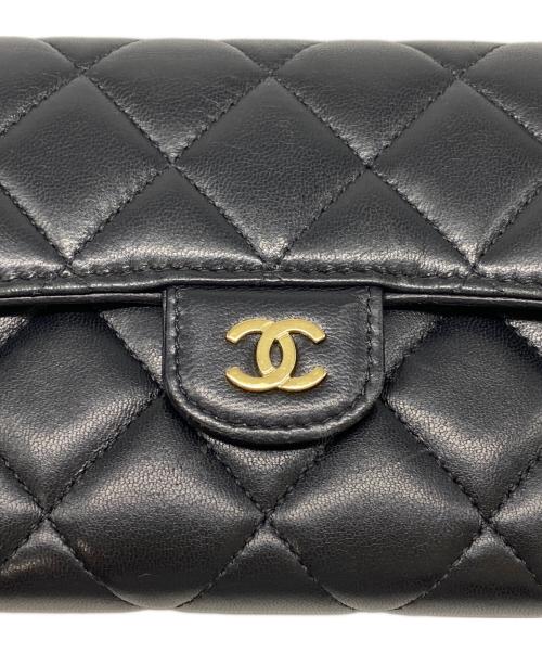 CHANEL（シャネル）CHANEL (シャネル) クラシックロングフラップウォレット ブラックの古着・服飾アイテム