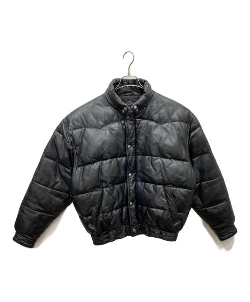 JACKERS（ジャッカーズ）JACKERS (ジャッカーズ) レザーダウンジャケット ブラック サイズ:Mの古着・服飾アイテム