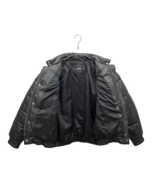 JACKERS（ジャッカーズ）JACKERS (ジャッカーズ) レザーダウンジャケット ブラック サイズ:Mの古着・服飾アイテム