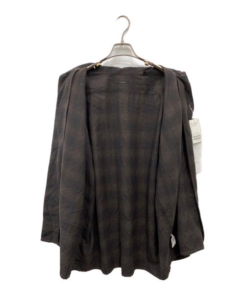 COMOLI（コモリ）COMOLI (コモリ) ウールチェックオープンカラーシャツ ブラウン サイズ:4の古着・服飾アイテム