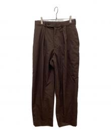 MARKAWARE（マーカウェア）の古着「クラシックフィット トラウザーズ オーガニックウール・トロピカルパンツ」｜ブラウン