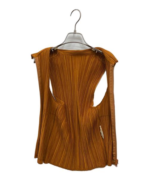 PLEATS PLEASE（プリーツプリーズ）PLEATS PLEASE (プリーツプリーズ) ジップアップベスト オレンジ サイズ:4の古着・服飾アイテム
