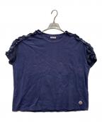 MONCLERモンクレール）の古着「T-SHIRT GIROCOLLO フリルスリーブTシャツ」｜ネイビー