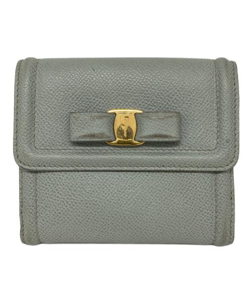 Salvatore Ferragamo（サルヴァトーレ フェラガモ）Salvatore Ferragamo (サルヴァトーレ フェラガモ) 2つ折り財布 グリーンの古着・服飾アイテム