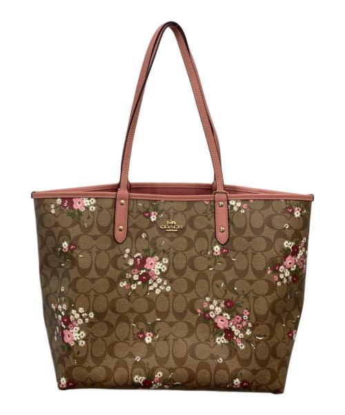 COACH（コーチ）COACH (コーチ) リバーシブルバッグ ベージュ×ピンクの古着・服飾アイテム