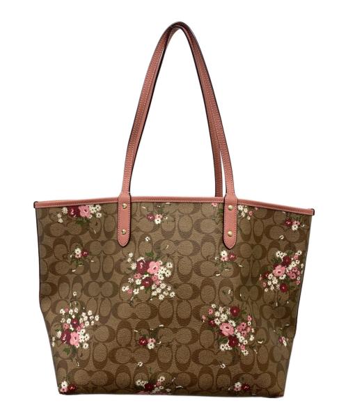 COACH（コーチ）COACH (コーチ) リバーシブルバッグ ベージュ×ピンクの古着・服飾アイテム