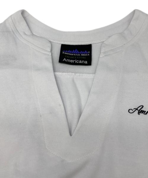 Americana（アメリカーナ）Americana (アメリカーナ) Thousand Mile (サウザンドマイル) FREAK'S STORE (フリークスストア) 別注スキッパーブラウス パンツセットアップ ホワイト サイズ:FREEの古着・服飾アイテム
