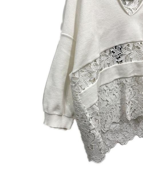 Room no.8（ルームエイト）Room no.8 (ルームエイト) CHEMICAL LACE DRAPE TOPS ホワイト サイズ:FREEの古着・服飾アイテム