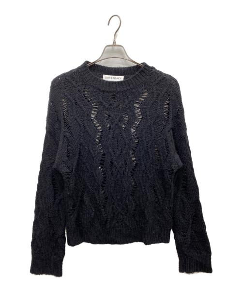 OUR LEGACY（アワーレガシー）OUR LEGACY (アワーレガシー) CABLE SONAR ROUNDNECK ブラック サイズ:44の古着・服飾アイテム