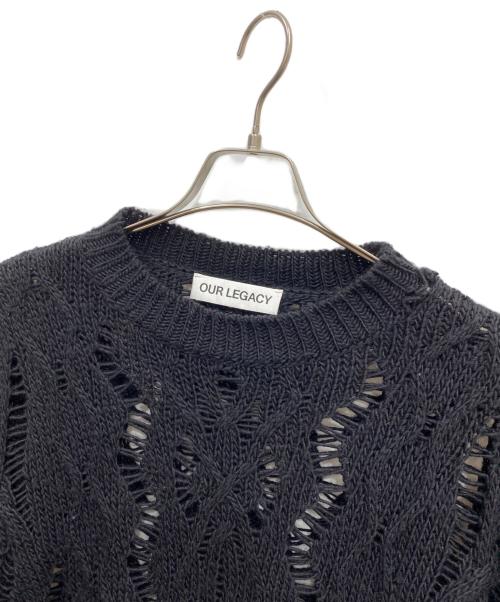 OUR LEGACY（アワーレガシー）OUR LEGACY (アワーレガシー) CABLE SONAR ROUNDNECK ブラック サイズ:44の古着・服飾アイテム