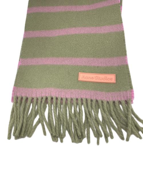Acne studios（アクネ ストゥディオズ）ACNE STUDIOS (アクネ ストゥディオズ) マフラー グリーン×ピンクの古着・服飾アイテム