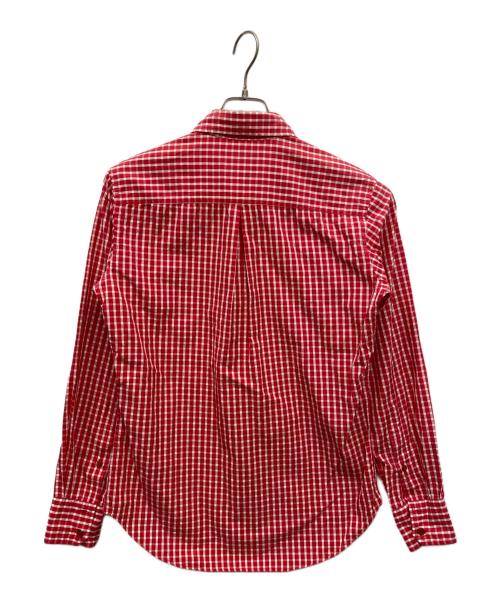 Vivienne Westwood man（ヴィヴィアン ウェストウッド マン）Vivienne Westwood man (ヴィヴィアン ウェストウッド マン) オーブ刺繍長袖シャツ ホワイト×レッド サイズ:46の古着・服飾アイテム