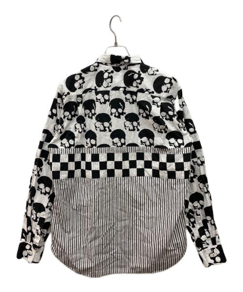 COMME des GARCONS HOMME PLUS（コムデギャルソンオムプリュス）COMME des GARCONS HOMME PLUS (コムデギャルソンオムプリュス) スカルモチーフ長袖シャツ ホワイト×ブラック サイズ:Sの古着・服飾アイテム
