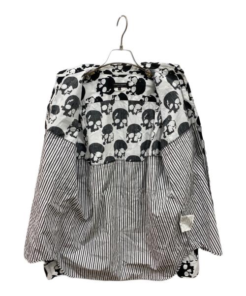 COMME des GARCONS HOMME PLUS（コムデギャルソンオムプリュス）COMME des GARCONS HOMME PLUS (コムデギャルソンオムプリュス) スカルモチーフ長袖シャツ ホワイト×ブラック サイズ:Sの古着・服飾アイテム