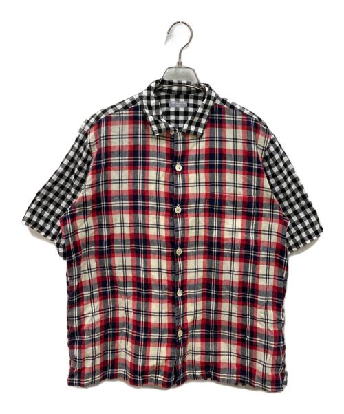 COMME des GARCONS HOMME（コムデギャルソン オム）COMME des GARCONS HOMME (コムデギャルソン オム) チェック×チェックオープンカラーシャツ ホワイト×ブラック×レッド サイズ:不明の古着・服飾アイテム