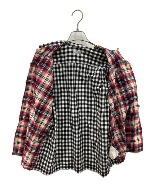 COMME des GARCONS HOMME（コムデギャルソン オム）COMME des GARCONS HOMME (コムデギャルソン オム) チェック×チェックオープンカラーシャツ ホワイト×ブラック×レッド サイズ:不明の古着・服飾アイテム