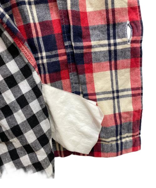 COMME des GARCONS HOMME（コムデギャルソン オム）COMME des GARCONS HOMME (コムデギャルソン オム) チェック×チェックオープンカラーシャツ ホワイト×ブラック×レッド サイズ:不明の古着・服飾アイテム