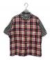 COMME des GARCONS HOMME（コムデギャルソン オム）の古着「チェック×チェックオープンカラーシャツ」｜ホワイト×ブラック×レッド