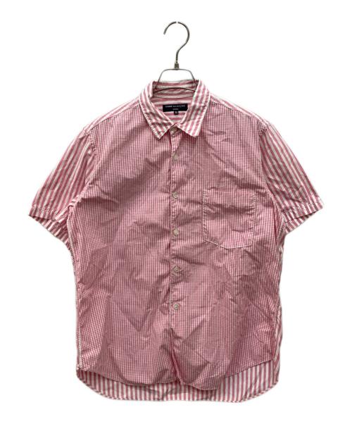 COMME des GARCONS HOMME（コムデギャルソン オム）COMME des GARCONS HOMME (コムデギャルソン オム) チェック×ストライプ半袖シャツ ホワイト×ピンク サイズ:XSの古着・服飾アイテム