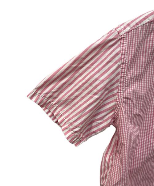 COMME des GARCONS HOMME（コムデギャルソン オム）COMME des GARCONS HOMME (コムデギャルソン オム) チェック×ストライプ半袖シャツ ホワイト×ピンク サイズ:XSの古着・服飾アイテム