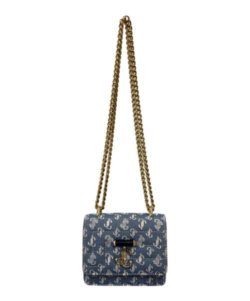 JIMMY CHOO（ジミーチュウ）JIMMY CHOO (ジミーチュウ) JC総柄チェーンショルダーバッグ インディゴの古着・服飾アイテム