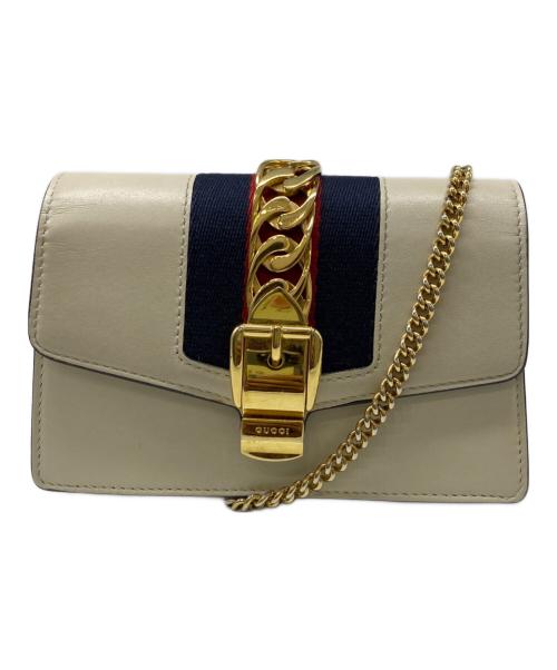GUCCI（グッチ）GUCCI (グッチ) シルヴィ ミニチェーンショルダーバッグ ベージュの古着・服飾アイテム