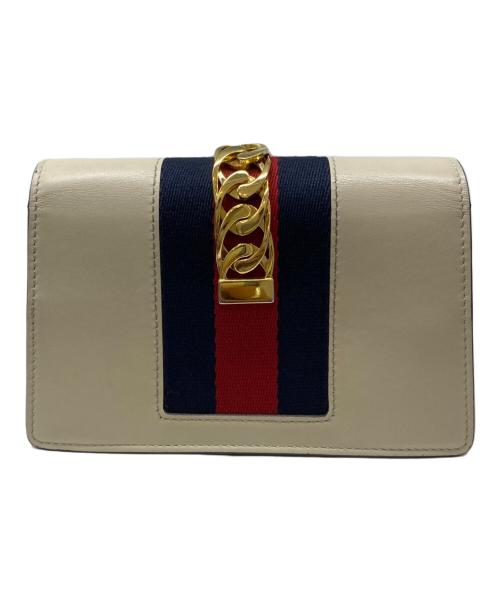 GUCCI（グッチ）GUCCI (グッチ) シルヴィ ミニチェーンショルダーバッグ ベージュの古着・服飾アイテム