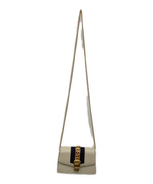 GUCCI（グッチ）GUCCI (グッチ) シルヴィ ミニチェーンショルダーバッグ ベージュの古着・服飾アイテム