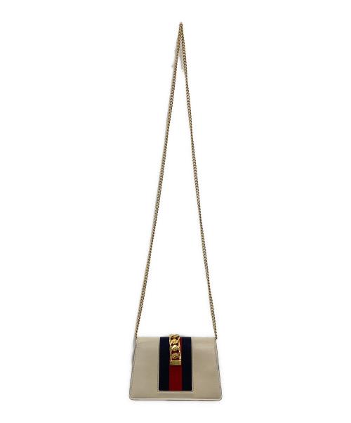 GUCCI（グッチ）GUCCI (グッチ) シルヴィ ミニチェーンショルダーバッグ ベージュの古着・服飾アイテム