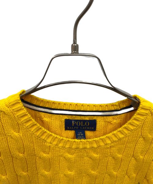 POLO RALPH LAUREN（ポロ・ラルフローレン）POLO RALPH LAUREN (ポロ・ラルフローレン) ケーブルニット イエロー サイズ:Lの古着・服飾アイテム
