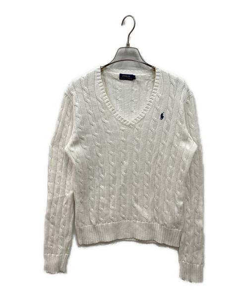 POLO RALPH LAUREN（ポロ・ラルフローレン）POLO RALPH LAUREN (ポロ・ラルフローレン) ケーブルニット ホワイト サイズ:Mの古着・服飾アイテム