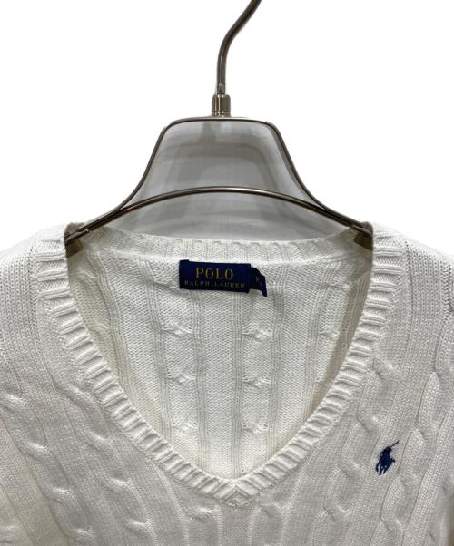 POLO RALPH LAUREN（ポロ・ラルフローレン）POLO RALPH LAUREN (ポロ・ラルフローレン) ケーブルニット ホワイト サイズ:Mの古着・服飾アイテム