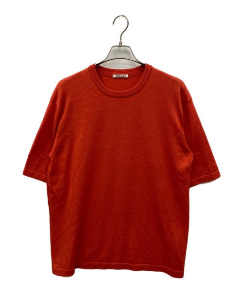 AURALEE（オーラリー）AURALEE (オーラリー) CASHMERE HARD TWIST KNIT TEE レッド サイズ:4の古着・服飾アイテム