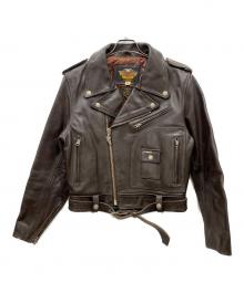 HARLEY-DAVIDSON（ハーレーダビッドソン）の古着「ホースハイド Dポケットライダースジャケット」｜ブラウン