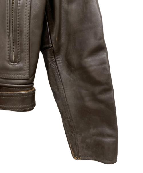 HARLEY-DAVIDSON（ハーレーダビッドソン）HARLEY-DAVIDSON (ハーレーダビッドソン) ホースハイド Dポケットライダースジャケット ブラウン サイズ:Mの古着・服飾アイテム