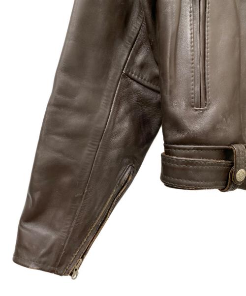 HARLEY-DAVIDSON（ハーレーダビッドソン）HARLEY-DAVIDSON (ハーレーダビッドソン) ホースハイド Dポケットライダースジャケット ブラウン サイズ:Mの古着・服飾アイテム