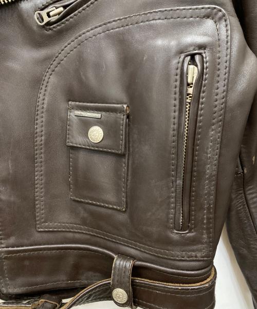 HARLEY-DAVIDSON（ハーレーダビッドソン）HARLEY-DAVIDSON (ハーレーダビッドソン) ホースハイド Dポケットライダースジャケット ブラウン サイズ:Mの古着・服飾アイテム