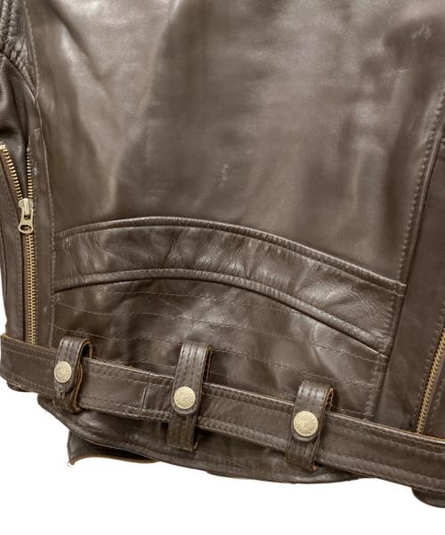 HARLEY-DAVIDSON（ハーレーダビッドソン）HARLEY-DAVIDSON (ハーレーダビッドソン) ホースハイド Dポケットライダースジャケット ブラウン サイズ:Mの古着・服飾アイテム
