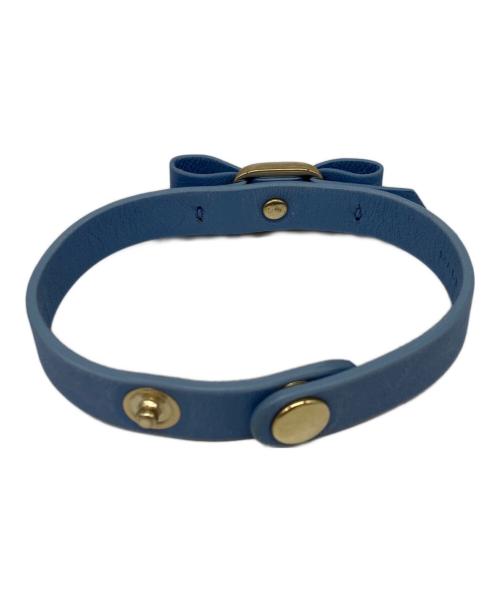 Salvatore Ferragamo（サルヴァトーレ フェラガモ）Salvatore Ferragamo (サルヴァトーレ フェラガモ) リボンレザーブレスレット ブルーの古着・服飾アイテム