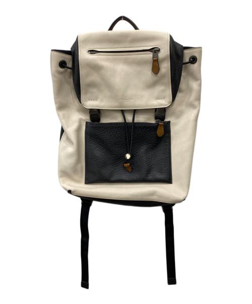 COACH（コーチ）COACH (コーチ) マンハッタン レザーリュック ホワイト×ブラックの古着・服飾アイテム
