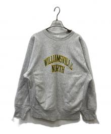 Champion REVERSE WEAVE（チャンピオン リバース ウィーブ）の古着「80’s 2段プリント クルーネックスウェット」｜グレー