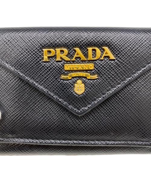 PRADA（プラダ）PRADA (プラダ) サフィアーノ3つ折り財布 ブラックの古着・服飾アイテム