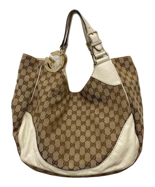 GUCCI（グッチ）GUCCI (グッチ) GGキャンバス ショルダーバッグ ベージュの古着・服飾アイテム