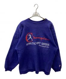 Champion REVERSE WEAVE（チャンピオン リバース ウィーブ）の古着「90’sパッドクルーネックスウェット」｜ネイビー