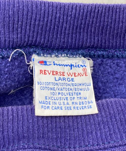 Champion REVERSE WEAVE（チャンピオン リバース ウィーブ）Champion REVERSE WEAVE (チャンピオン リバース ウィーブ) 90’sパッドクルーネックスウェット ネイビー サイズ:Lの古着・服飾アイテム