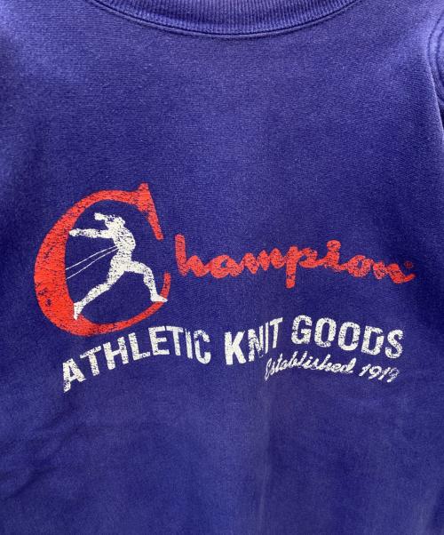 Champion REVERSE WEAVE（チャンピオン リバース ウィーブ）Champion REVERSE WEAVE (チャンピオン リバース ウィーブ) 90’sパッドクルーネックスウェット ネイビー サイズ:Lの古着・服飾アイテム
