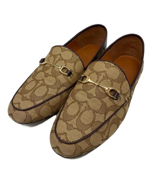 COACH（コーチ）COACH (コーチ) シグネチャービットコインローファー ベージュ サイズ:24.5の古着・服飾アイテム