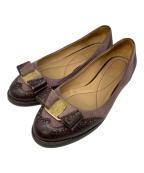 Salvatore Ferragamoサルヴァトーレ フェラガモ）の古着「ヴァラ・リボンパンプス」｜ブラウン×パープル