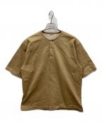 AURALEEオーラリー）の古着「STAND UP HENLEY NECK TEE」｜ベージュ